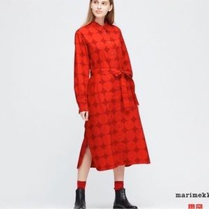 Marimekko x Uniqlo Red Dot Button Down Dress